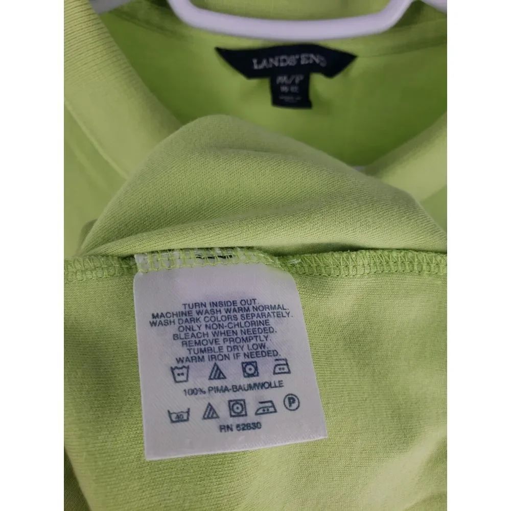 Lands End Kids Green Polo Size Medium (10-12) Soft Quality‎ Fabric